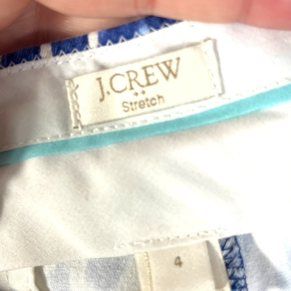 4 for $20 SALE! J Crew Factory Midrise Stretch Chino Shorts, Royal/White, 4 - Picture 5 of 8